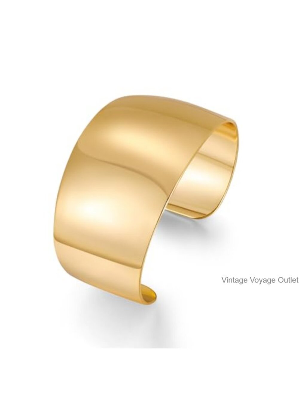 Hammered Open Wide Cuff Bangle Bracelet 14K Gold Plated Brass Womens Jewelry